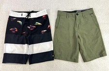 Lot of 2 Vans Boardshorts  Volcom Shorts Youth Boys 26 Chino Skater Surf 8.5  
