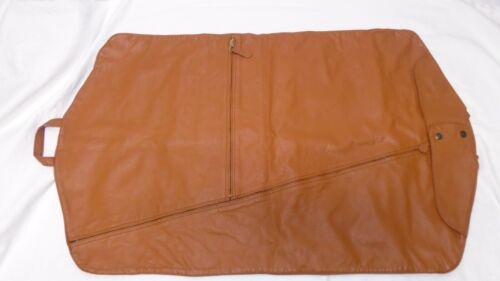 Leather Garment Bag Brown Tan Hanging Vintage EXCELLENT Top Quality - Picture 3 of 11