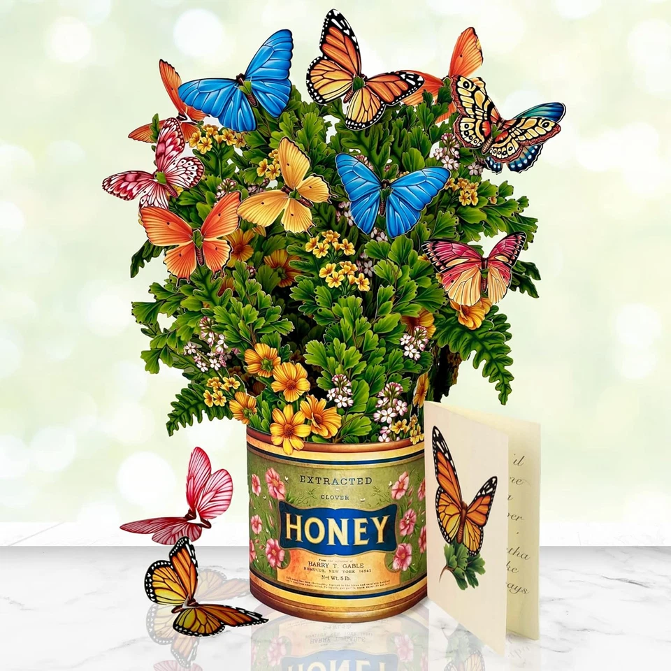 Pop up Cards, Butterflies & Buttercups, 12 Inch Life Sized Forever Flower Bouque - Image 2 of 4