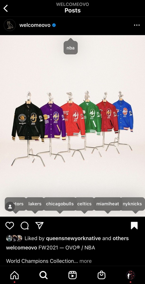 コラボ October’s Very Own X NBA LAKERS ジップ・スウェット OVO X NBA Los Angeles Lakers Varsity Jacket World Champions