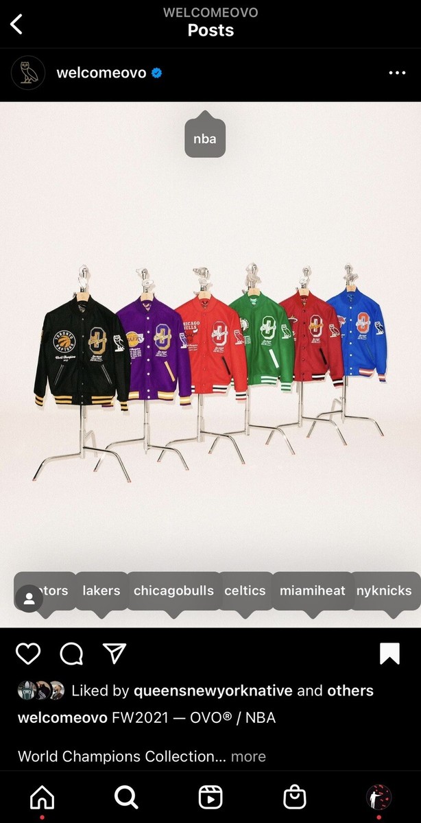 OVO x NBA Lakers Varsity Jacket Purple Men's - FW21 - US