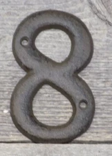 Rustic BROWN Cast Iron Metal House Numbers Street Address # Phone Number 8 EIGHT