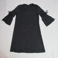 LOFT Outlet Lounge Dress Womens Sz Small Black 3/4 Sleeve Midi Casual Cozy Soft