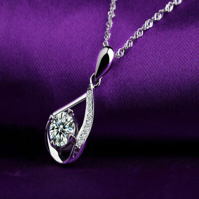 925 Sterling Silver Plated Simulated Cubic Zirconia Teardrop