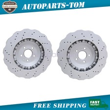 Pair For Audi RS7 14-16 4G0615301AH Front Disc Brake Rotors US