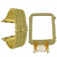 Canary GP Apple Watch Series 4 Custom Bezel 9 Row Simulate Diamond Bracelet Band