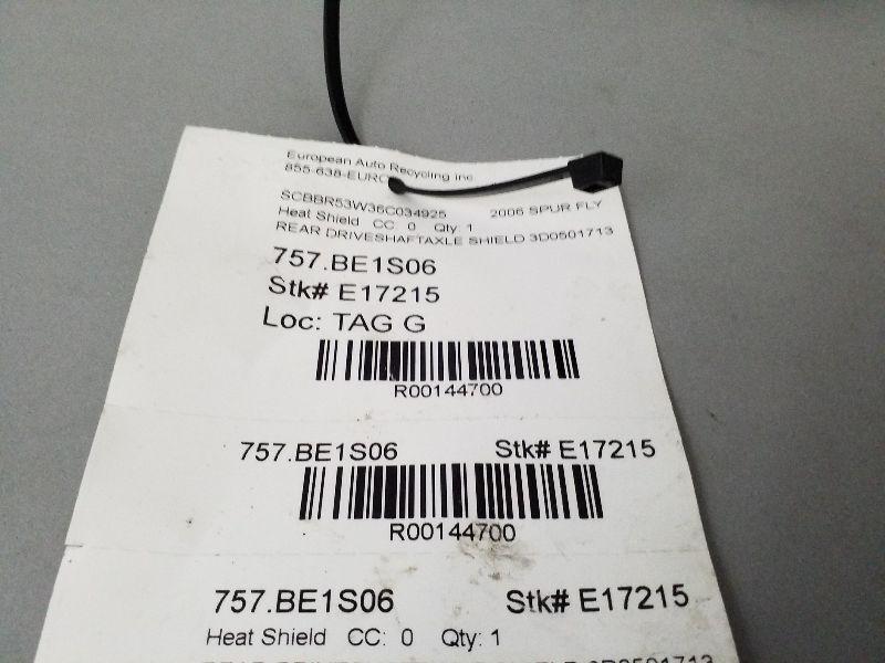 2006 BENTLEY REAR DRIVE SHAFT AXLE SHIELD P/N 3D0501713