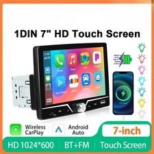 7" 1Din CarPlay Android Auto Car Radio Multimedia Video MP5 Player Touch Screen