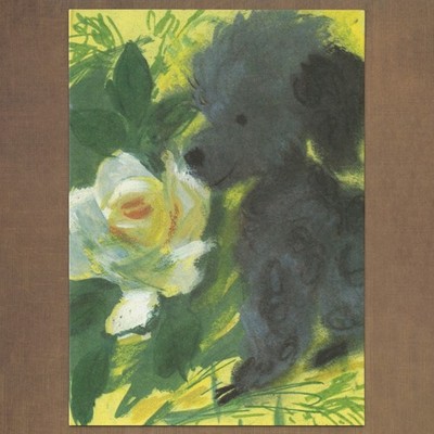 Unused Vtg KLARA Gordon Fraser Get Well Soon Card, Cute Poodle Dog Rose Flower