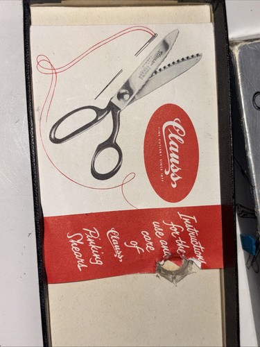 Vintage Clauss Dressmaker's Pinking Shears No. 4 Chrome Plated Scissors USA - Picture 12 of 12