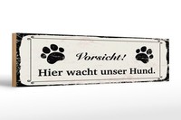 Holzschild Hinweis 46X10 Cm Vorsicht Hier Wacht Hund Schild