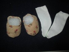 Bear or Doll Shoes Socks 10-14" ~~ Corduroy Shoes and White Socks #069