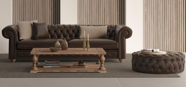 Sofa Und Hocker FüR Das Wohnzimmer Stil Und Weichheit In Einem-image