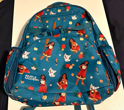 Simple Modern Disney Moana Teal Multicolor Small Kids Backpack