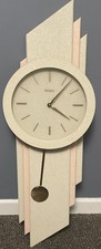 Vintage 1980’s Empire Post Modern Deco Geometric Wall Clock- Works Well!
