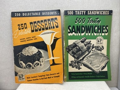 Cookbooks Culinary Arts Institute 500 Tasty Sandwiches 250 Dessert Recipes 1940