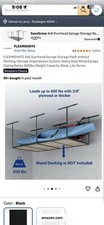 garage ceiling storage rack 4x8 Black. New