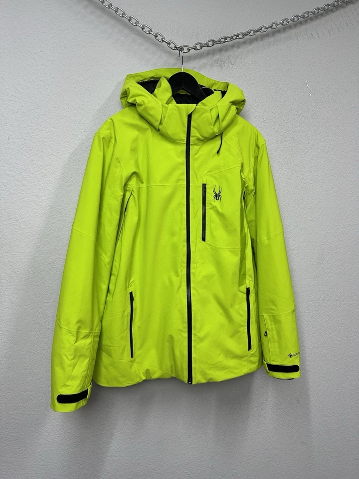 Spyder Men’s Gore-Tex Ski Jacket Hooded Primaloft Insulated Light Green Size XL - Image 3 of 4