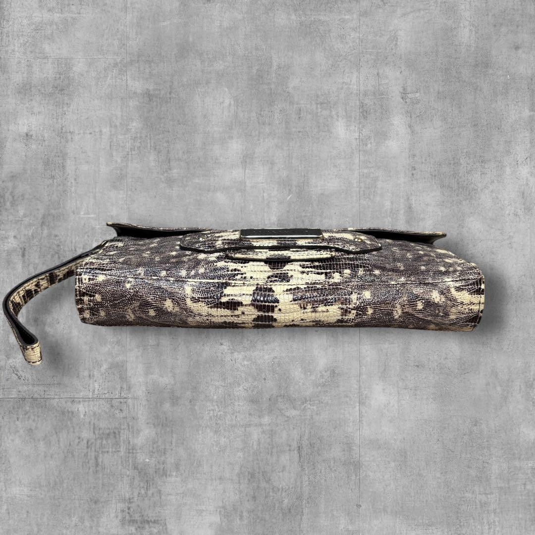 Longchamp Clutch Bag Python Pattern Leather Secon… - image 4