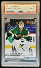 2024-25 Upper Deck Jesper Wallstedt Rookie Young Guns RC #202 Wild PSA 8