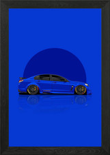 Art Holden HSV R8 Blue Framed Wall Art Poster Canvas Print Picture