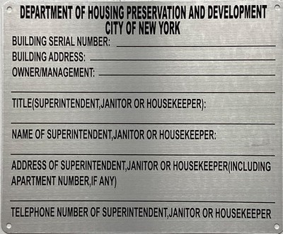 HPD SIGNS, SILVER , ALUMINIUM- ''THE MOO LINE''- (SERIAL NUMBER WITH SUPER NAME)-S