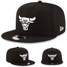 New Era Chicago Bulls 9FIFTY Snapback Hat NBA Basic Black White Adjustable Cap