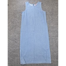 Country Wear Dress Women P/L Blue Denim Sleeveless Maxi Cottage Western Boho 90