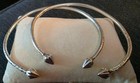925 Vintage: 8" Pair Of Pine Head Handmade Sterling Silver Cuff Bangle Bracelets — photo 2