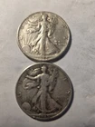 1944-P-1945-P Silver Walking Liberty Half Dollar Average Circulated 2 coin 90%