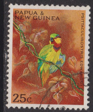Papua New Guinea 1967 Edwards Fig Parrot 25c Fine Used SG 124 VGC