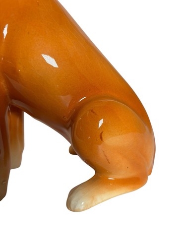 Vintage Ceramic Porcelain Boxer Dog Figurine 21 cm Cute Animal Collectable - Picture 7 of 11