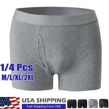 1/4PCS Mens Cotton Boxer Briefs Comfort Flexible Soft Waistband Underwear M-2XL