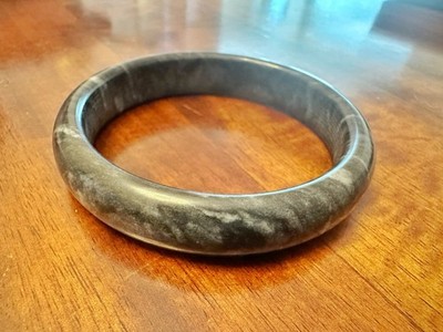JADE Bangle Bracelet Black And White Marble