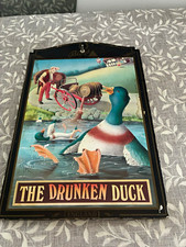 Pub World "The Drunken Duck" Vintage Hanging Pub Sign Printed 30x20cm