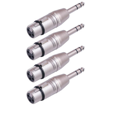 4 Pack XLR Female to 1/4'' TRS Adapter, Balanced Female XLR to Quarter Inch