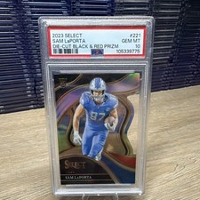 Panini Select Club Level Sam LaPorta Black & Red Prizm Die-Cut Rookie #221 Lions