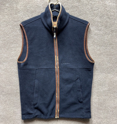 Schoffel Oakham Farm Country Fleece Navy Blue Barn Gilet Vest Mens Large *READ*