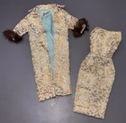 Flaws Vintage Barbie #961 Evening Splendor Coat Jacket Sheath Dress Outfit Gold