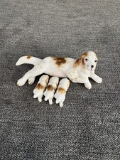 Vintage Darling Miniature Set of Brittany Spaniel Mother With Three Pups Japan