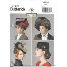 Butterick B6397 History Millinery Hats Costume Sew Pattern 6397 UNC All Sizes