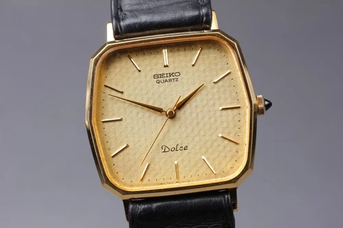 Vintage 1982 [N MINT] Seiko Dolce 5931-5560 Gold Quartz Men’s Watch From JAPAN