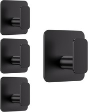 Black Hooks for Hanging Heavy Duty, Adhesive Hooks for Shower, Bathroom,