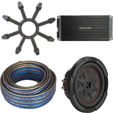 Kicker 48CWRT84 CompRT 8" Subwoofer, DVC, 4-ohm w/ 47Key5001 Amp  Speaker Wi...