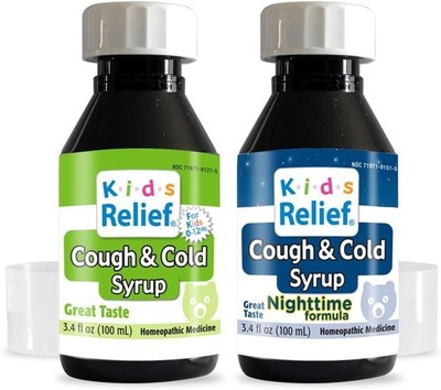 Kids Relief Cough & Cold Syrup Combo Daytime & Nightime Formula for Kids 0-12...