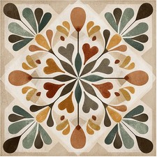Nuxovilar Peel and Stick Vinyl Floor Tiles, 12x12 Inch Retro Geometric Floral...