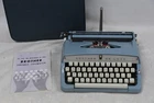 Brother De Luxe Portable Typewriter - Duck Egg Blue & Case - Vintage Japan 1960s
