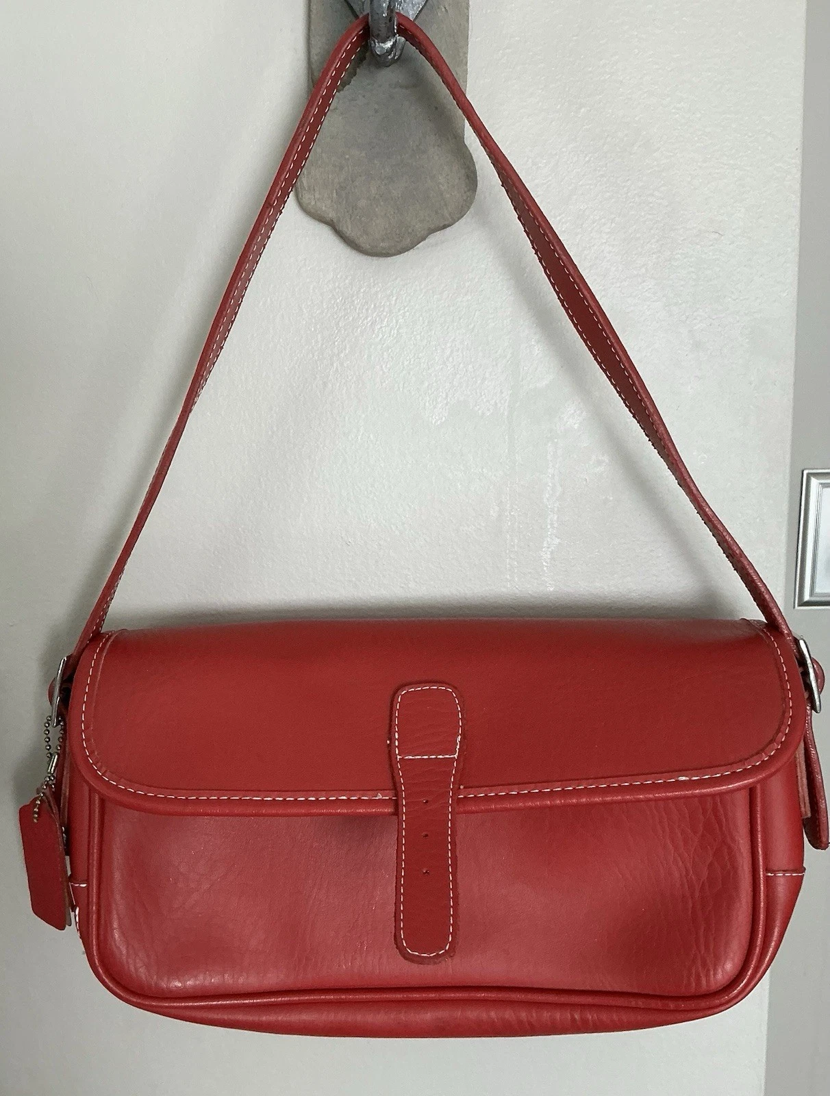Vintage Coach Hamptons Handbag - Bright Red