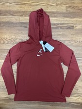 Nike Alabama Crimson Tide Sideline Dri-FIT Long Sleeve Hoodie Shirt W Sz M -READ