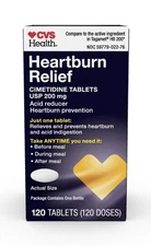 (2) CVS Health Heartburn Relief 200mg (240) Tablets Total EXP 03/26 Cimetidine